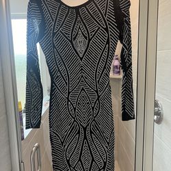 Black With Silver Sparkles Dress