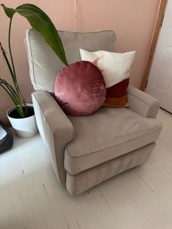 Beige Upholstered Glider