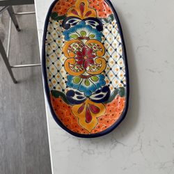 Oval Talavera Tray 12 In