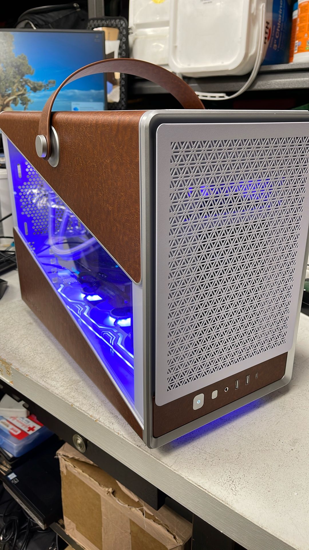 Beautiful Gaming Montech Leather Carrying Case Desktop PC Computer