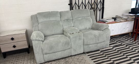 New corduroy recliner love seat