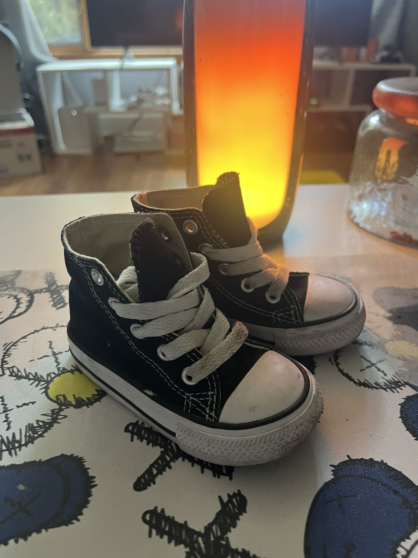 Converse All Star Black White Hi Top Infant Babies Toddlers Boy Sneakers