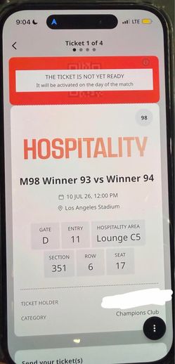 4 quarter final World Cup HOSPITALITY