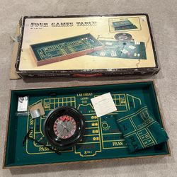 Vintage Las Vegas Casino Gambling Roulette Craps Blackjack Table Baccarat 36" 18” 3”
