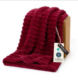 Bedsure GentleSoft Deep Red Twin Blanket for Bed - Cozy Soft Blankets for Women, Cute Large Throws for Girls, 66x90 Inches