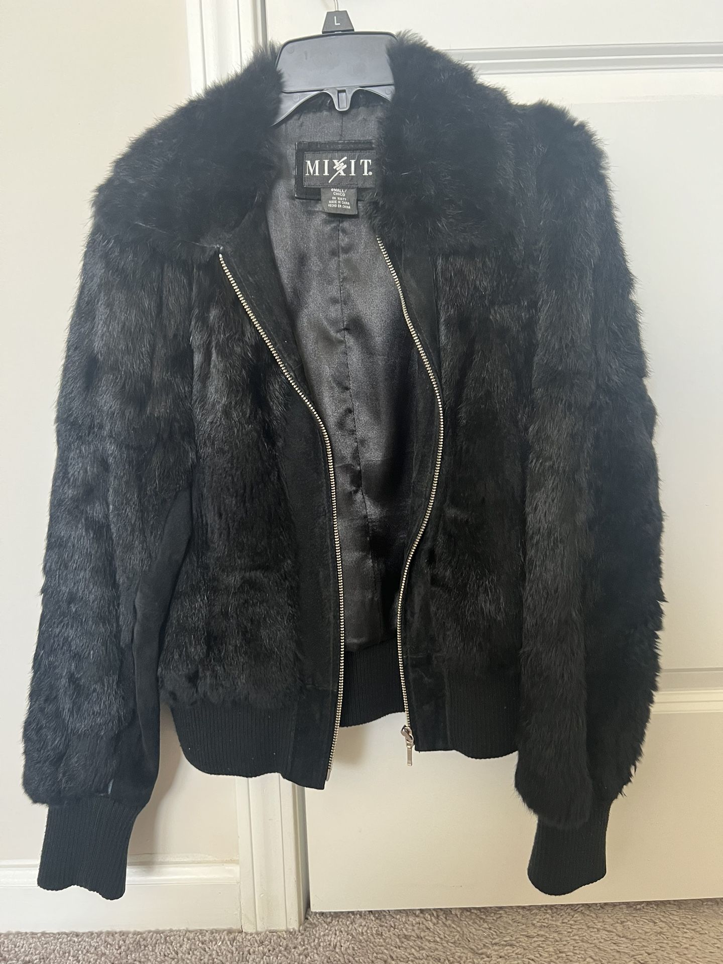 Vintage Mixit faux fur zip up jacket Size S