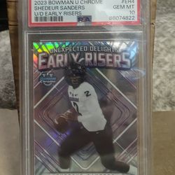Shedeur Sanders PSA 10 2023 Bowman U Chrome Card.