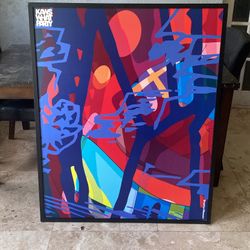 Huge Kaws What Party Poster Brooklyn Museum Framed 