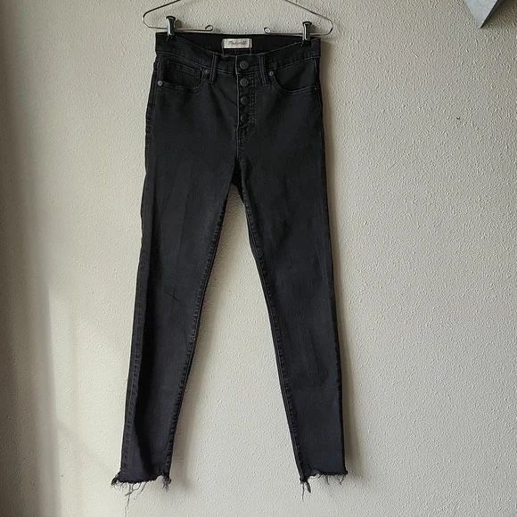 Madewell Black 9" High Rise Skinny Jeans