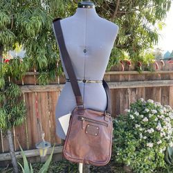 New With Tags Scully Leather Brown Crossbody Bag 924
