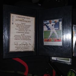 Signed With Letter Of Authenticity In Sleeve Chipper Jones Mint Condition Baseball Card