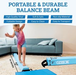 NEW Gymnastics Games Playset for Kids, Foldable Home Balance Beam and Mats