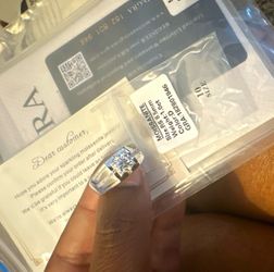 Moissanite Silver Band Ring Size 10