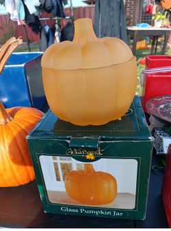 Glass Pumpkin Jar