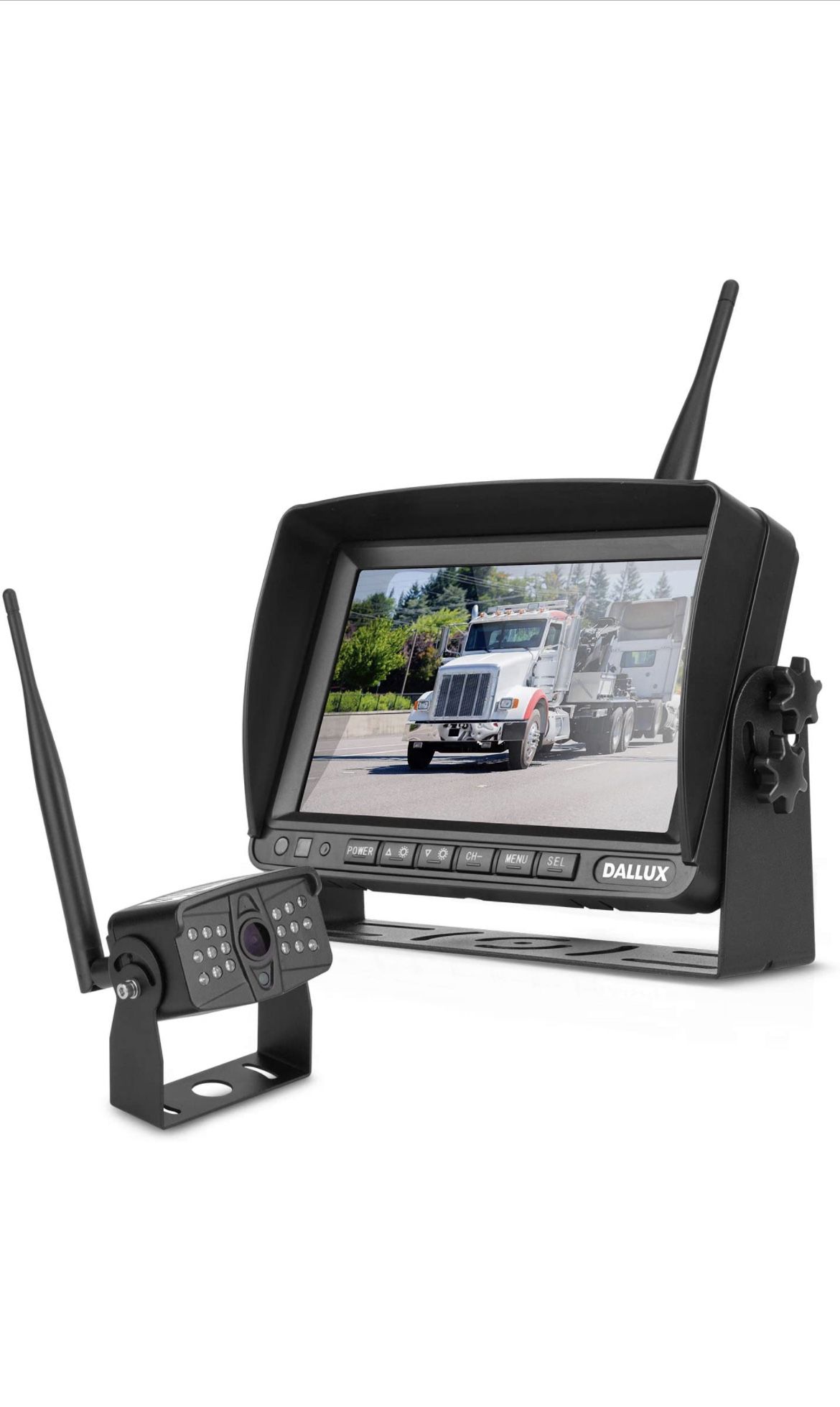 DALLUX Digital Wireless Backup Camera, 7 inch DVR Monitor for Heavy vehicle, truck, van, camper, 1080P