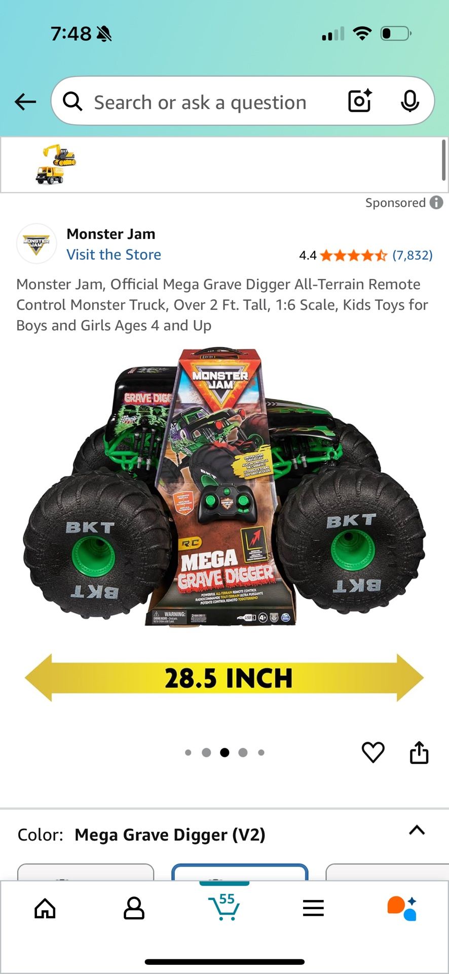 Giant Monster Jam Grave Digger Remote Control Truck