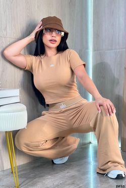 Alo Yoga Two-Piece Set Crop Top and Flare Pants