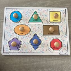 Shape Puzzle $5 (approx 15 In X 11in) Melissa & Doug 