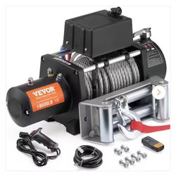 NEW IN BOX VEVOR Electric Winch, 18,000 lbs., 12V DC Truck Winch with Φ7/16 in. x 85 ft. Steel Cable Roller Fairlead Wireless and Wired