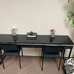 Long Desk With 2 Chairs