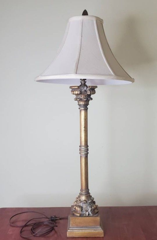 Vintage Lamp w/ Shade Tested Working Wood Metal Light