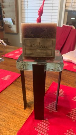 Candle and candle holder rustic