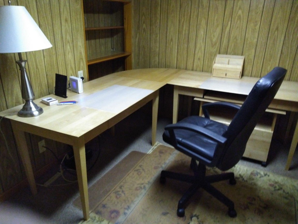 Crate and Barrel Modular Desks with matching file cabinet