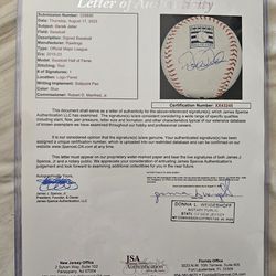 Derek Jeter Signed Baseball