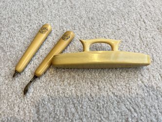 Antique Vintage Nail Vanity Manicure 3 piece Set Celluloid