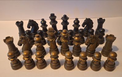 Vintage Bombay Company Metallic Colored Chess Pieces Only - Complete 32-Piece Set