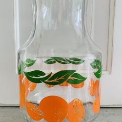 Vintage Anchor Hocking glass  Juice Carafe/Jug with Lid 