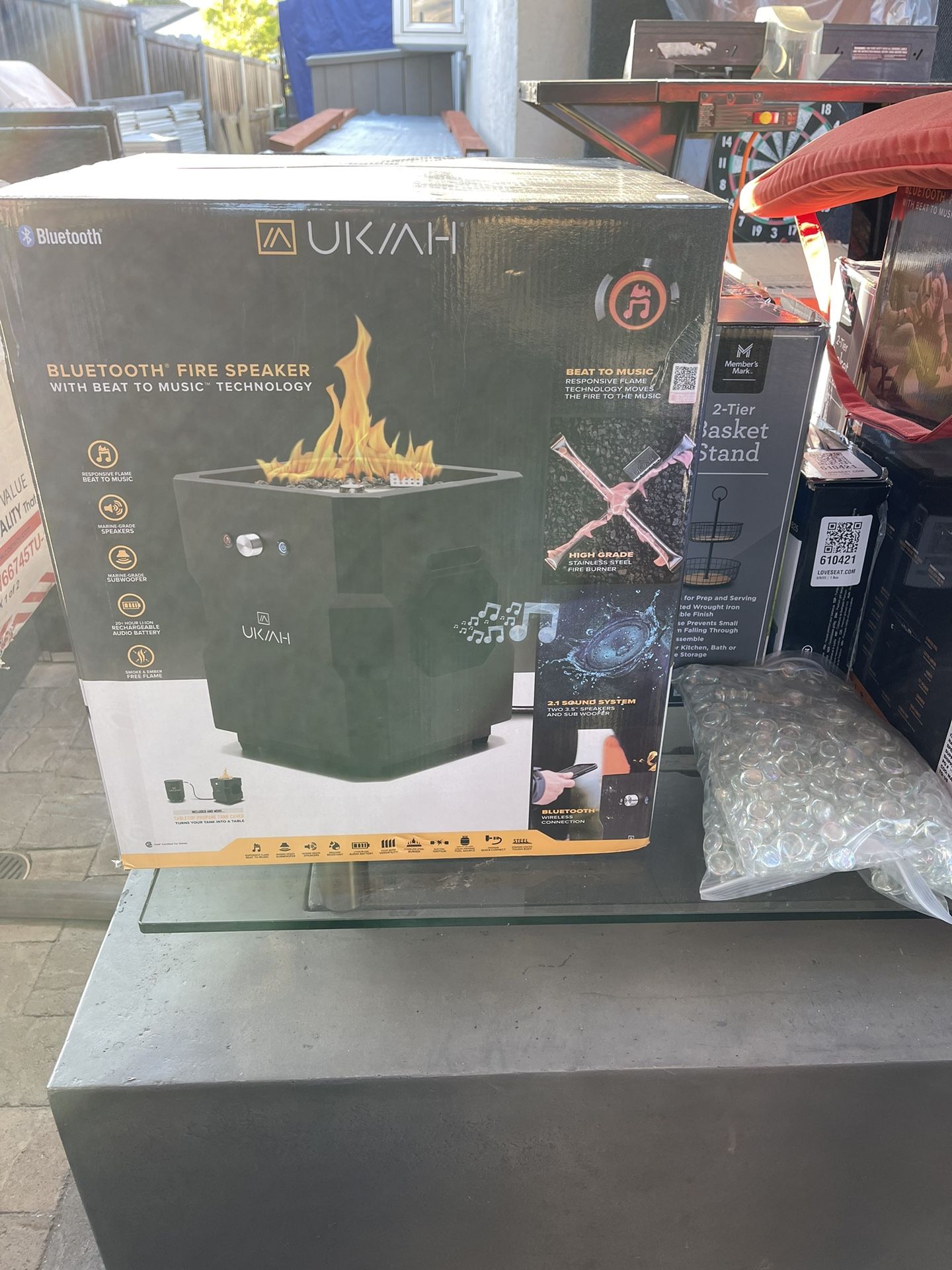 Ukiah Tailgater Bluetooth Outdoor Firepit Speaker New
