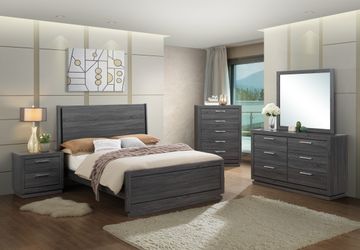 QUEEN BED FRAME, DRESSER & MIRROR