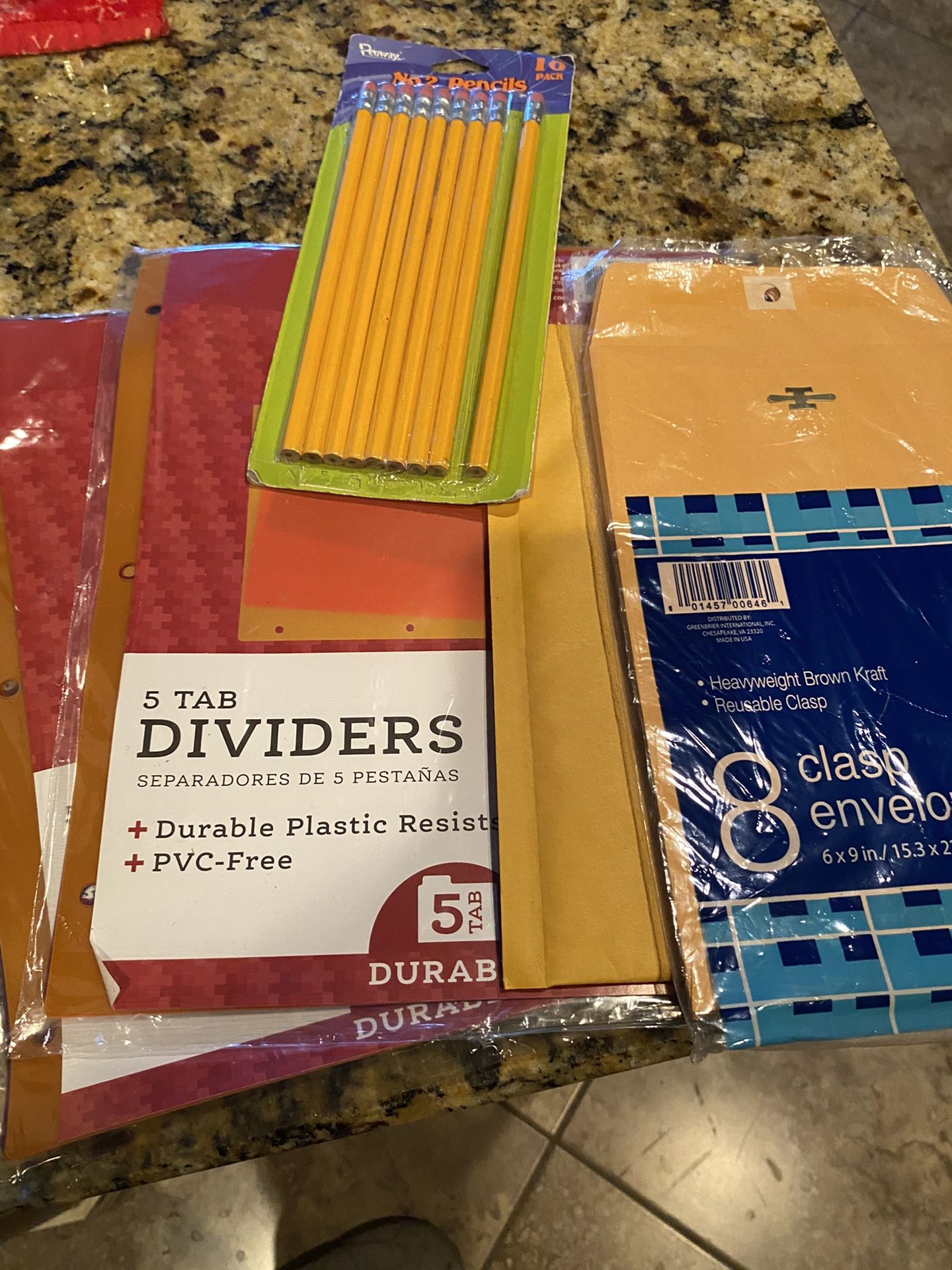 Supplies Dividers, Envelope And Pencils
