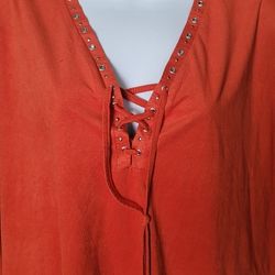 Suede Orange Blouse