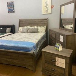 Coralee Gray Bedroom Set Queen or King Beds Dressers Nightstands Mirrors Chests Options 