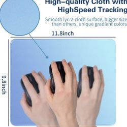 Bloss Small Mouse Pad for Gaming, Desk Pad Mat for Keyboard and Mouse, Gradient Blue Desk Mousepad with Stitched Edges, Computer Mouse Pad(11.8 x 9.8 