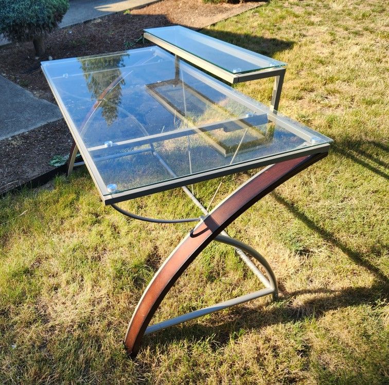 Glass Tabletop Computer Desk