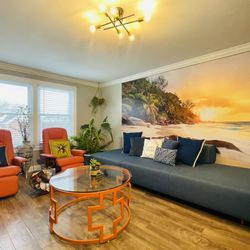 Contemporary Blue Sofa 