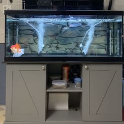 Fish Tank Aquarium, 75 Gallons With Stand And Lids