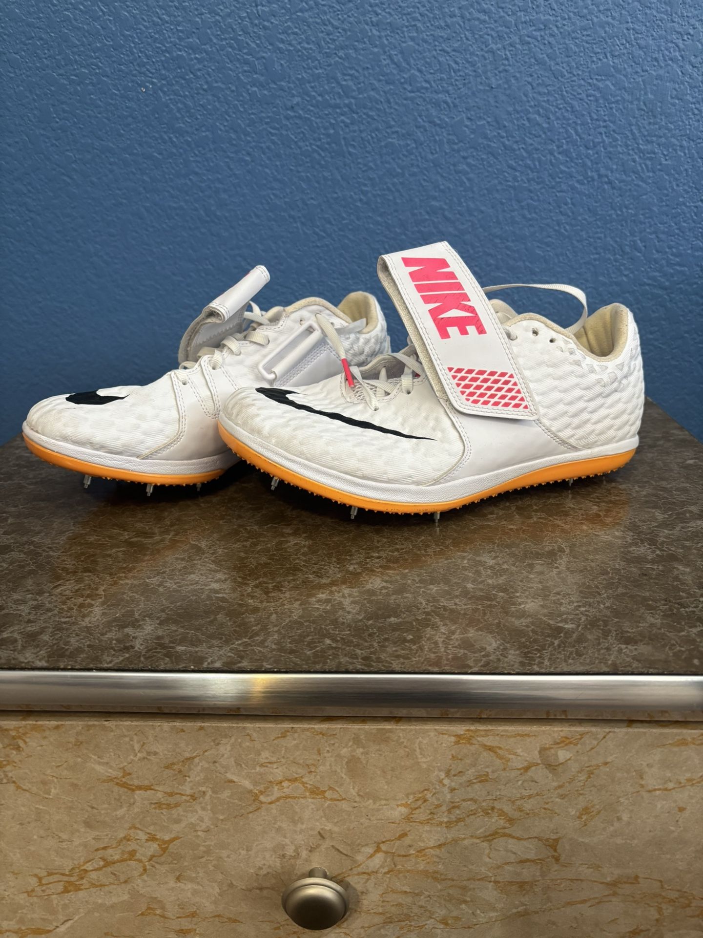 Size 7.5 - Nike Jump Elite High White Hyper Pink Orange