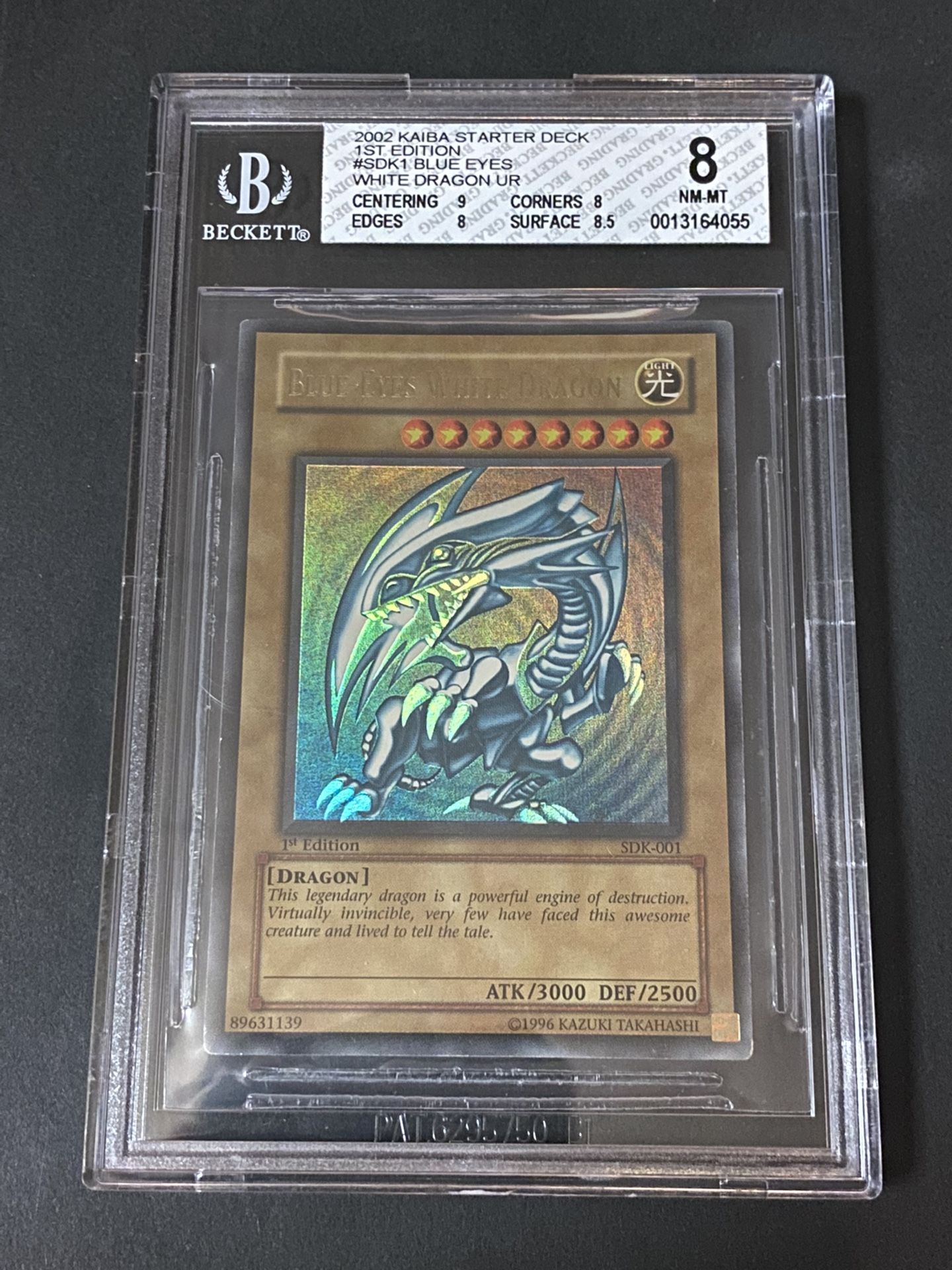 2002 Yugioh Blue Eyes White Dragon SDK-001 1st edition BGS-8