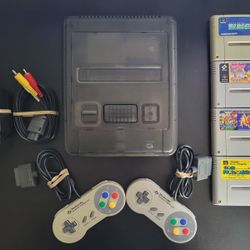 Nintendo Super Famicom Console Black Translucent Shell w/ Super Mario World
