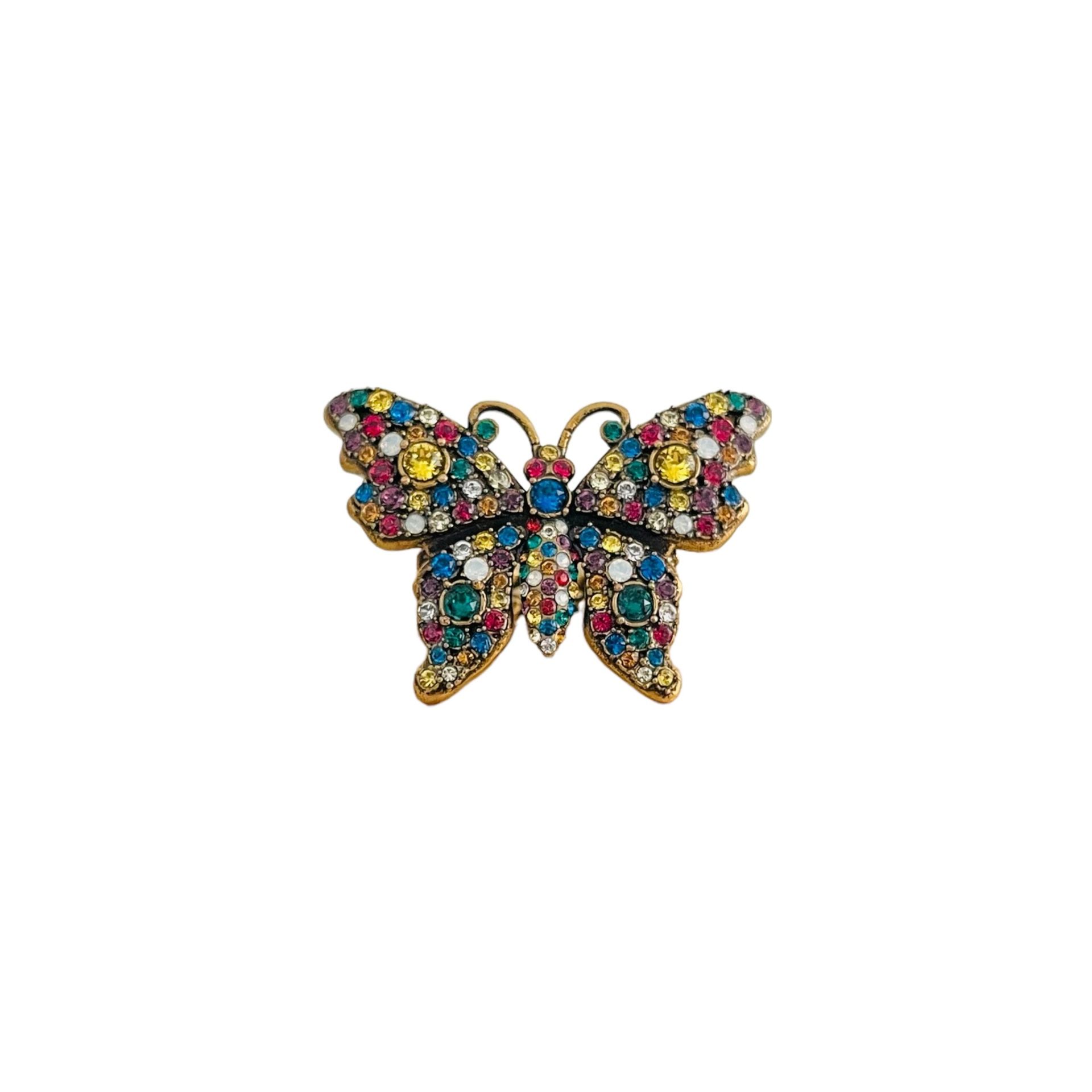 Gucci Crystal Studded Butterfly Ring L