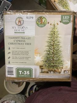 My Texas House Potted 7.5ft Twinkle LED Cypress