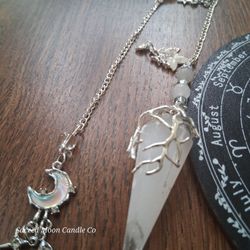 Sacred Moon Candle Co Selenite Moon Pendulum