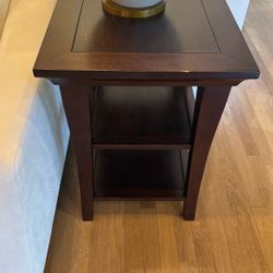 Two Pottery Barn Wooden End Tables 