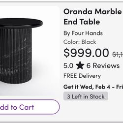 Oranda Black MARBLE end Tables 