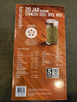 Kamenstein 20 Jar Revolving Stainless Steel Spice Rack