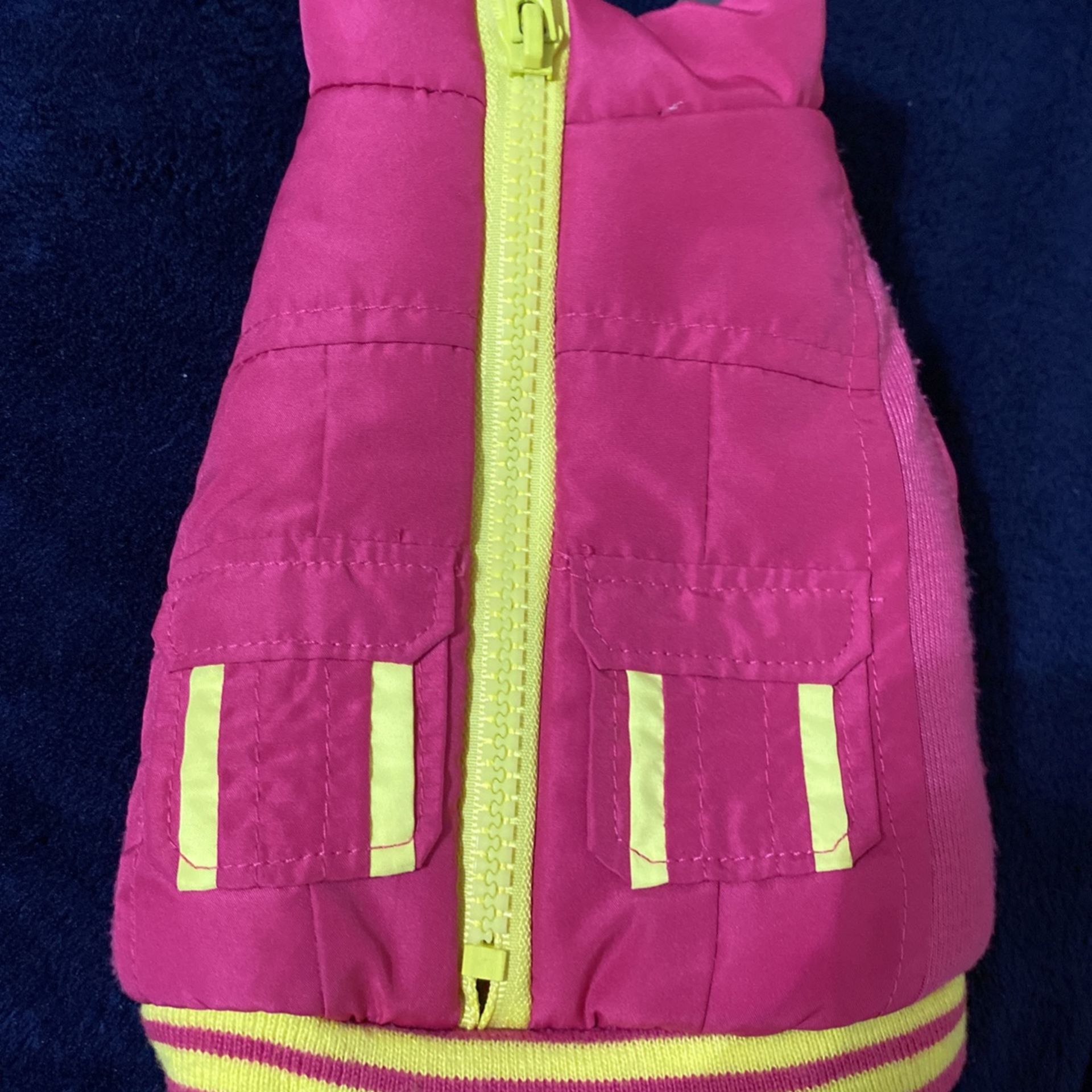 Dog XS Jacket Ski jacket Style Pink w/ Yellow